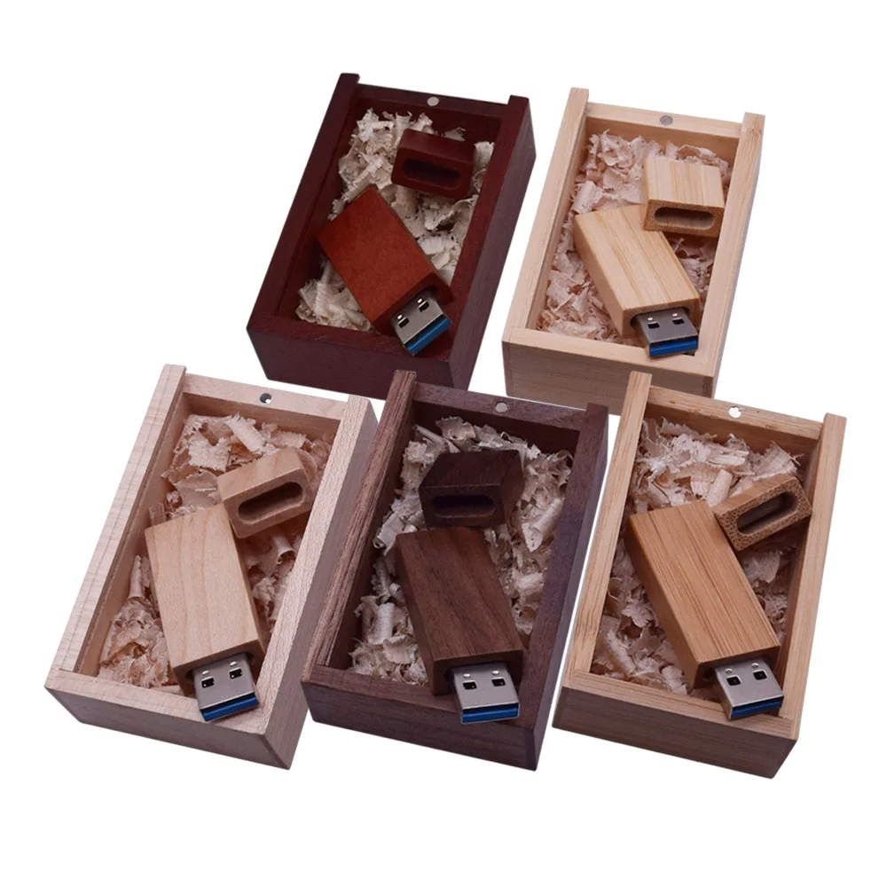 Высокоскоростной деревянный USB флеш-накопитель 64 ГБ 32 16 3 0 с коробчатой ручкой