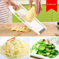 manual vegetable cutter slicer kitchen accessories multifunctional 6 piece slicer potato cheese kitchen gadget