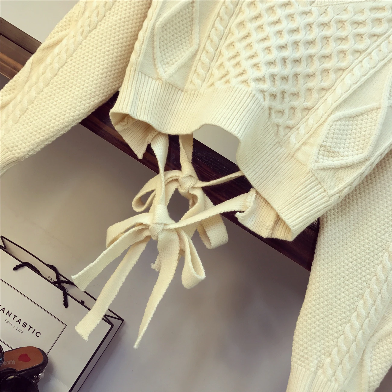 Autumn Slim Skirts Set Women 2 Piece New Retro V-neck Tie Sweater + Fringed Body Skirt Two-piece Suit Conjuntos De Mujer | Женская