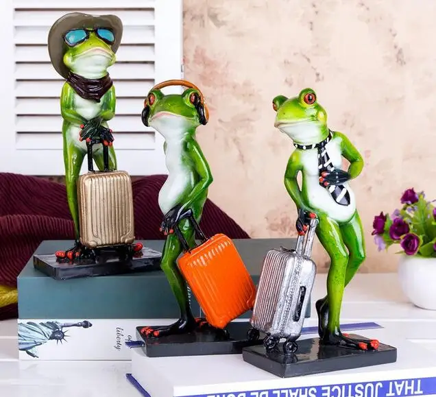 

Factory direct selling resin crafts creative simple modern animal ornaments abstract frog gifts wholesale