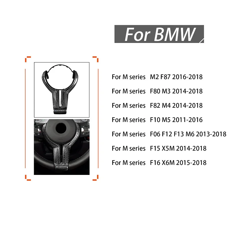 Купить Чехол на руль из 100% натурального углеродного волокна для BMW M2 F87 M3 F80 M4 F82 M6 F06 F12 F13 X5M F85 X6M F86, оригинал, высокое качество