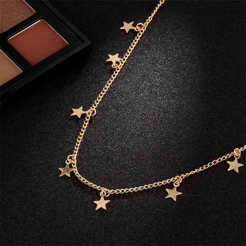 Fashion Gold Color Star Party Women's Pendant Necklace Female Choker Necklaces Jewelry Simple Ladies Gifts | Украшения и