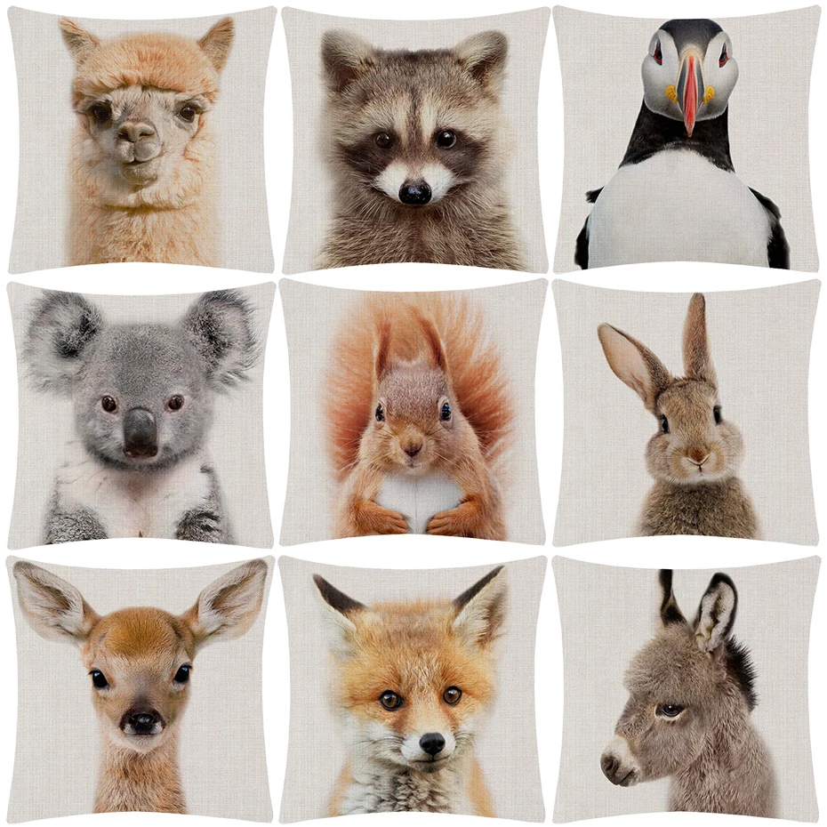 Милые милые наволочки с животными кролик лиса медведь олень коала наволочка для подушки декоративный