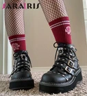 Женские ботинки на платформе SaraIris, повседневные, с пряжкой, на молнии, с украшением в виде сердца, в стиле панк, готическая обувь