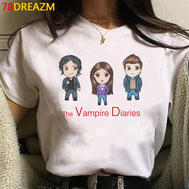

the Vampire Diaries tshirt t-shirt female casual japanese couple clothes harajuku kawaii
