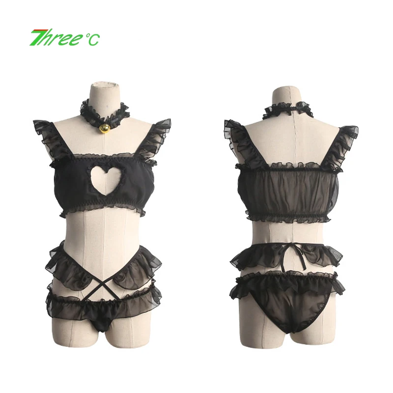 

Sexy Ladies Katze Uniform Erotic Lingerie Women's Cute Cat Girl Suit Uniform Temptation Chiffon Lace Hollow Sexy Underwear Set