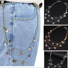 Цепочка на штаны МужскаяЖенская, многослойная, с бабочкой в стиле хип-хоп, брелок для брюк, ювелирные изделия, пояс-цепочка на талию