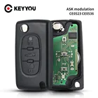 Дистанционный Автомобильный ключ KEYYOU ASK CE0523 Ce0536 для peugeot 207 307 407 208 308 408 607 Partner дистанционный ключ с 3 кнопками 433 МГц ID46