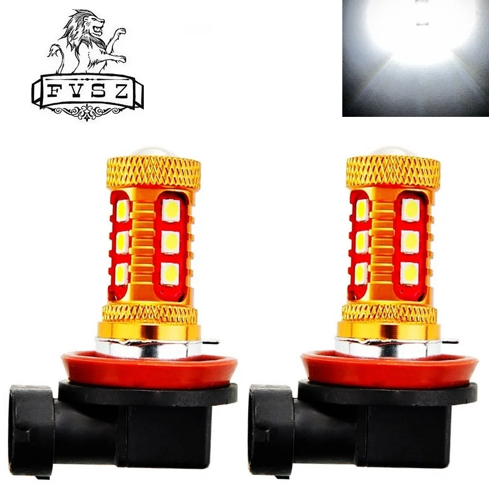 2 шт. Автомобильные светодиодные лампы H11 H8 3030 15SMD 6500k DC 12 В|car lamp led|car led lampled car |