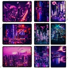 Мультяшный Ночной пейзаж, Оловянная вывеска, неоновые постеры для улицы, металлические постеры, современное красочное настенное искусство, табличка, декор для мужчин, пещера, бар, паб, клуб