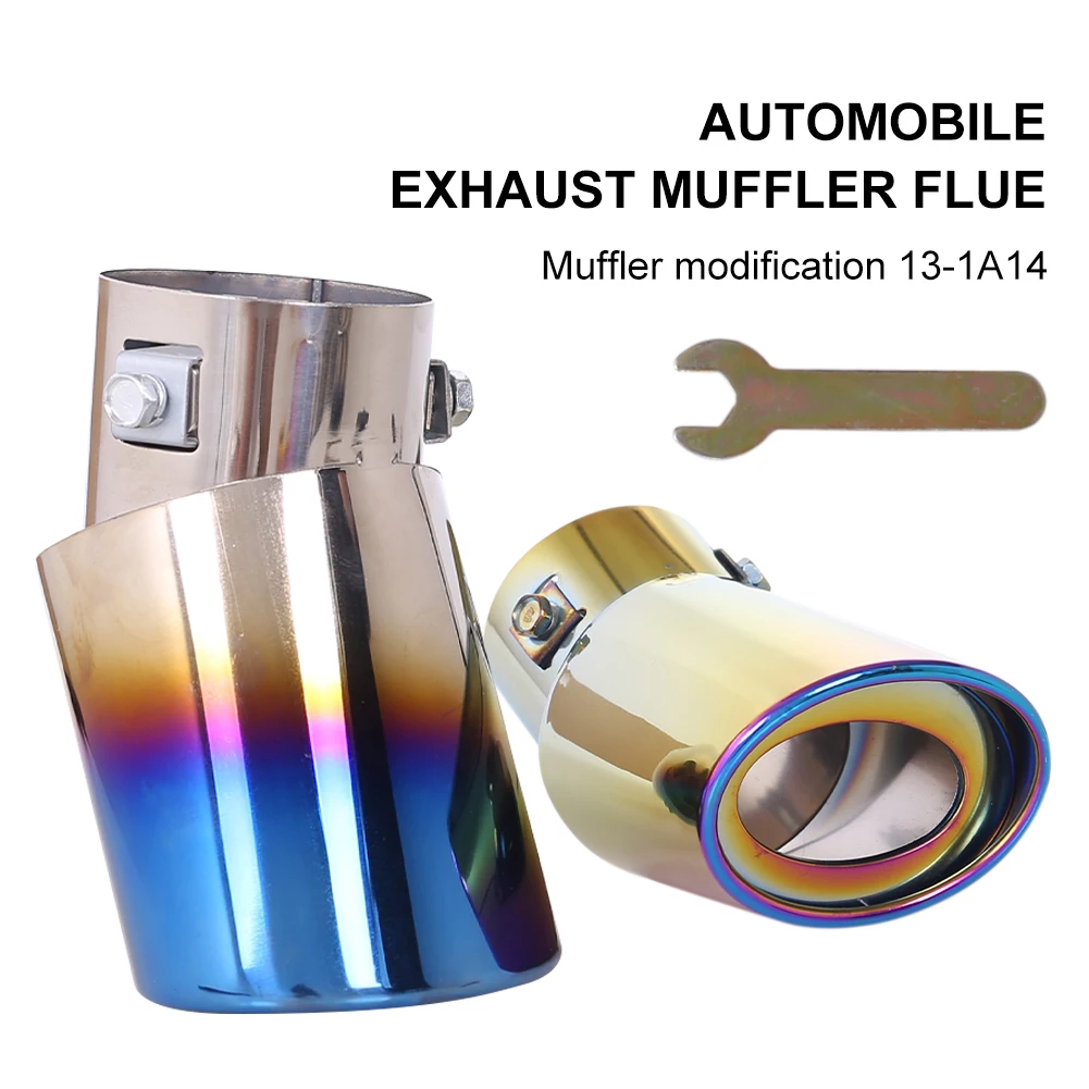 

Hot Sale GM Modified Exhaust Pipe Muffler Burnt Blue Stainless Steel Sports Exhaust Pipe 2.36" Exhaust Pipe Auto Parts Set