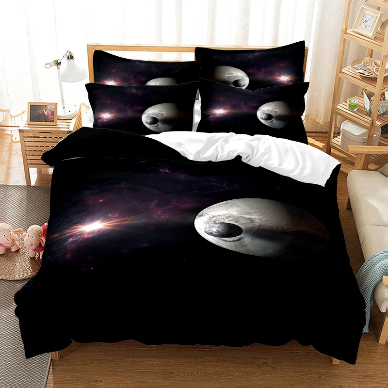 

3D Printed Bedding Set Lunar Pattern Bedclothes Designer Bedding Set Cotton Bedding Set For All Seasons Twin Full Queen King