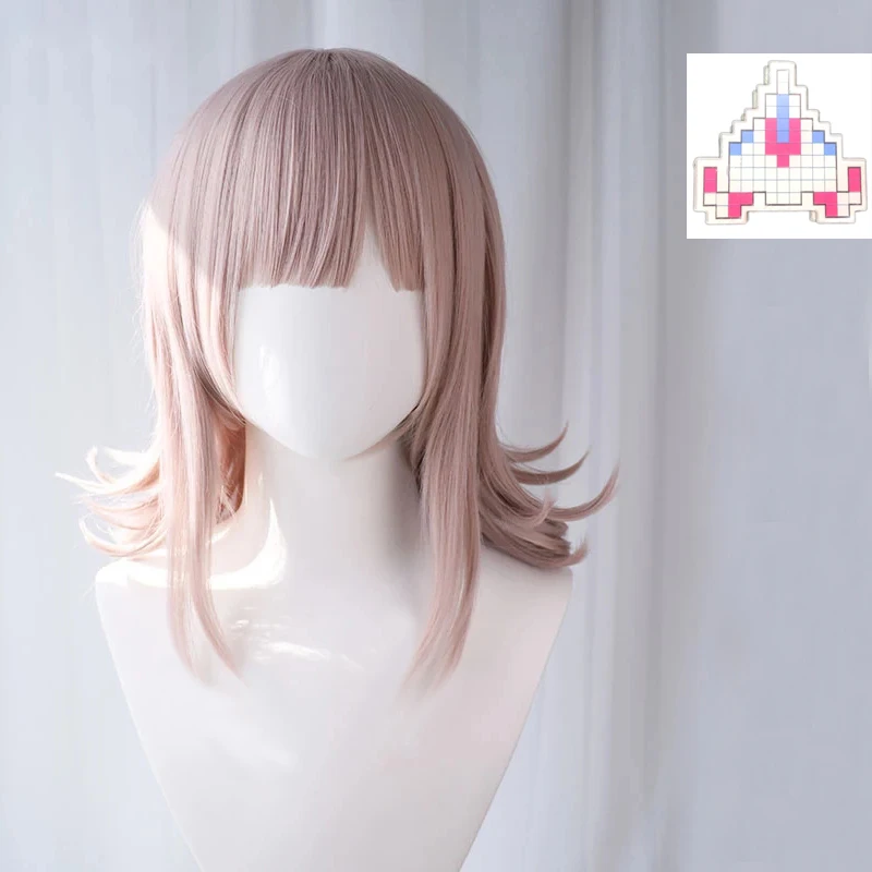 

NANAMI CHIAKI Wig Super Danganronpa Cosplay Wig Anime Cosplay Hair Synthetic Heat Resistant Women Girl Hair Wigs + a wig cap