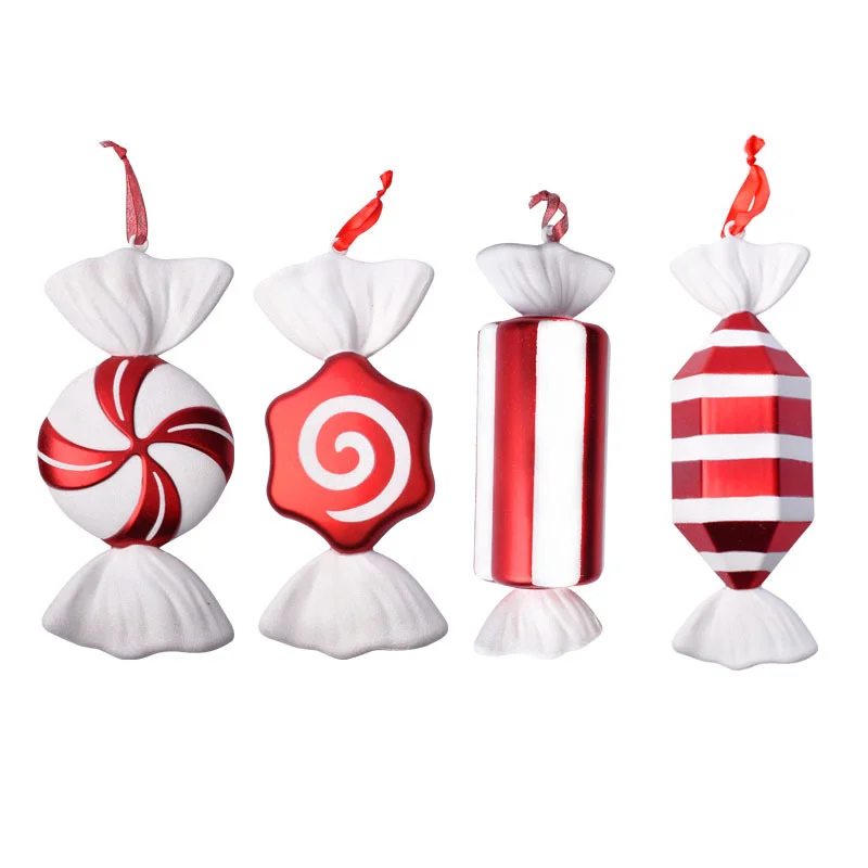 &Aacute;rbol de Navidad colgante para ni&ntilde;os, piruleta de 30CM de caramelo, decoraci&oacute;n familiar de Navidad, juguetes para ni&ntilde;os-4