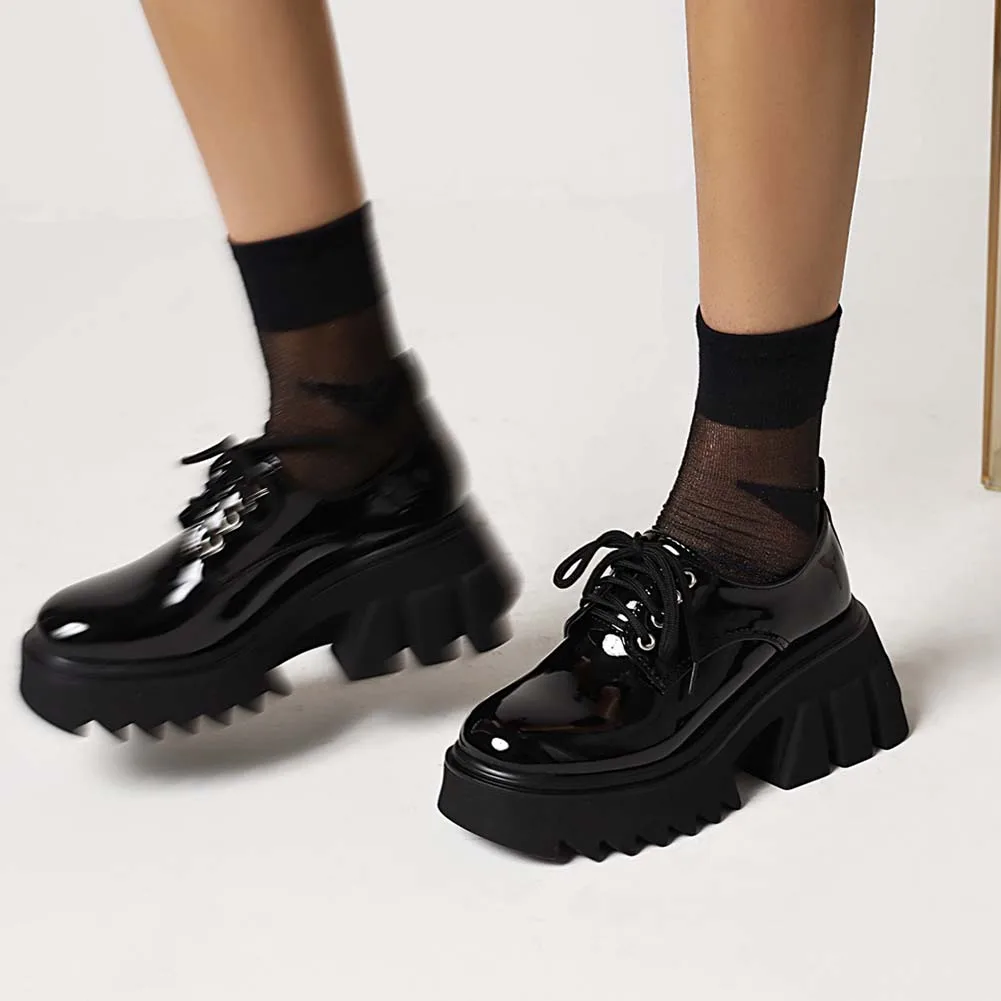 

DoraTasia Big Size 35-43 Brand New Ladies Chunky High Heels Pumps Fashion Gothic Punk Platform Pumps Women Party OL Shoes Woman