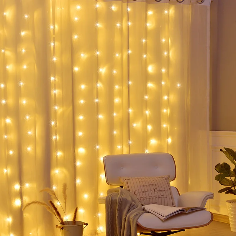 СВЕТОДИОДНАЯ Гирлянда-занавеска Сказочная Гирлянда-лента для свадьбы вечеринки