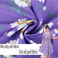 printed floral chiffon fabric used to sew ladies dresses and tops cannot penetrate 100x150cm diy clothing sewing fabric