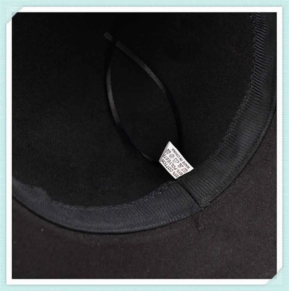 Ретро обувь однотонный цвет шляпа с широкими полями 10 см осень-зима шляпы-котелки