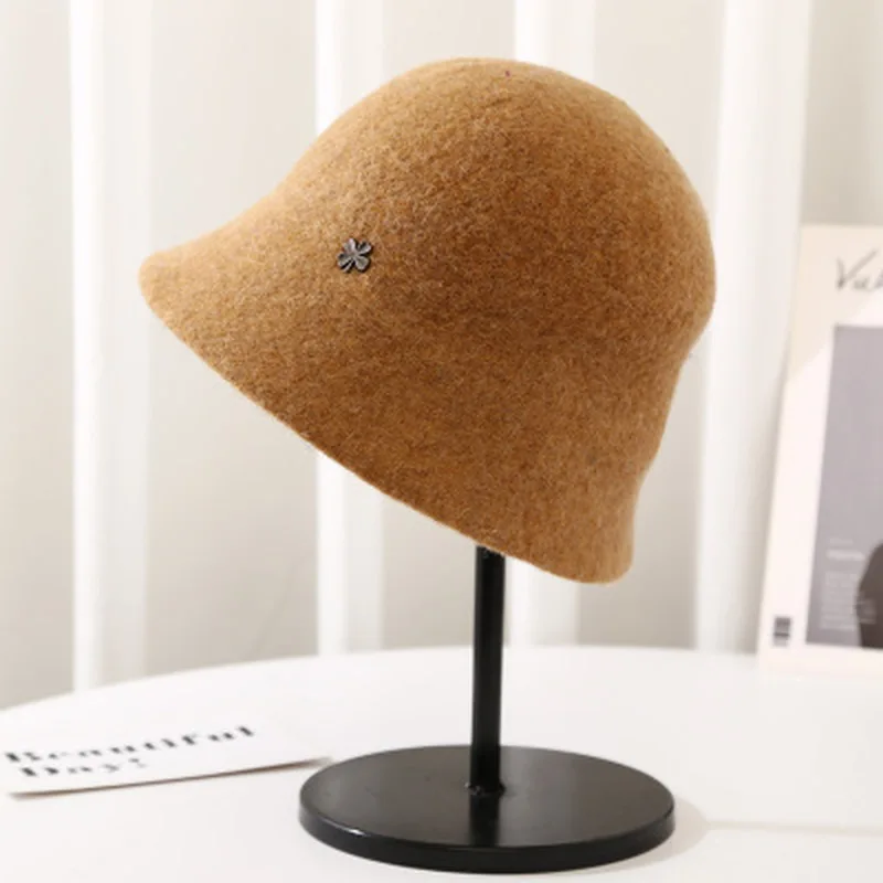 bucket hat women wool warm autumn winter women hat solid outdoor casual white yellow black fisherman fishing hats women hats new