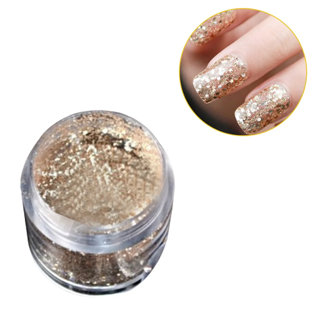 Блестки для дизайна ногтей цвета шампанского 1 коробка|Блестки ногтей| |