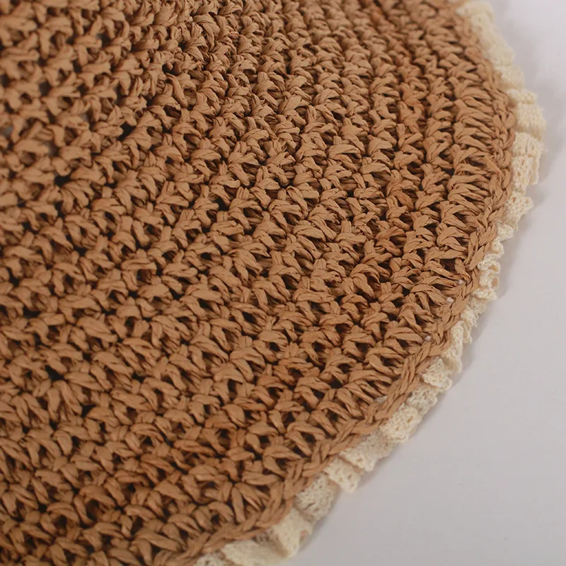 Кружевные соломенные шляпы для женщин маленькая пляжная Панама от солнца