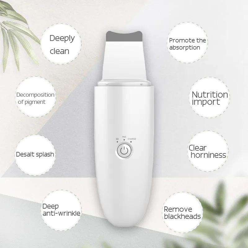 Ультразвуковая машина для очистки кожи лица скруббер удаления грязи и черных