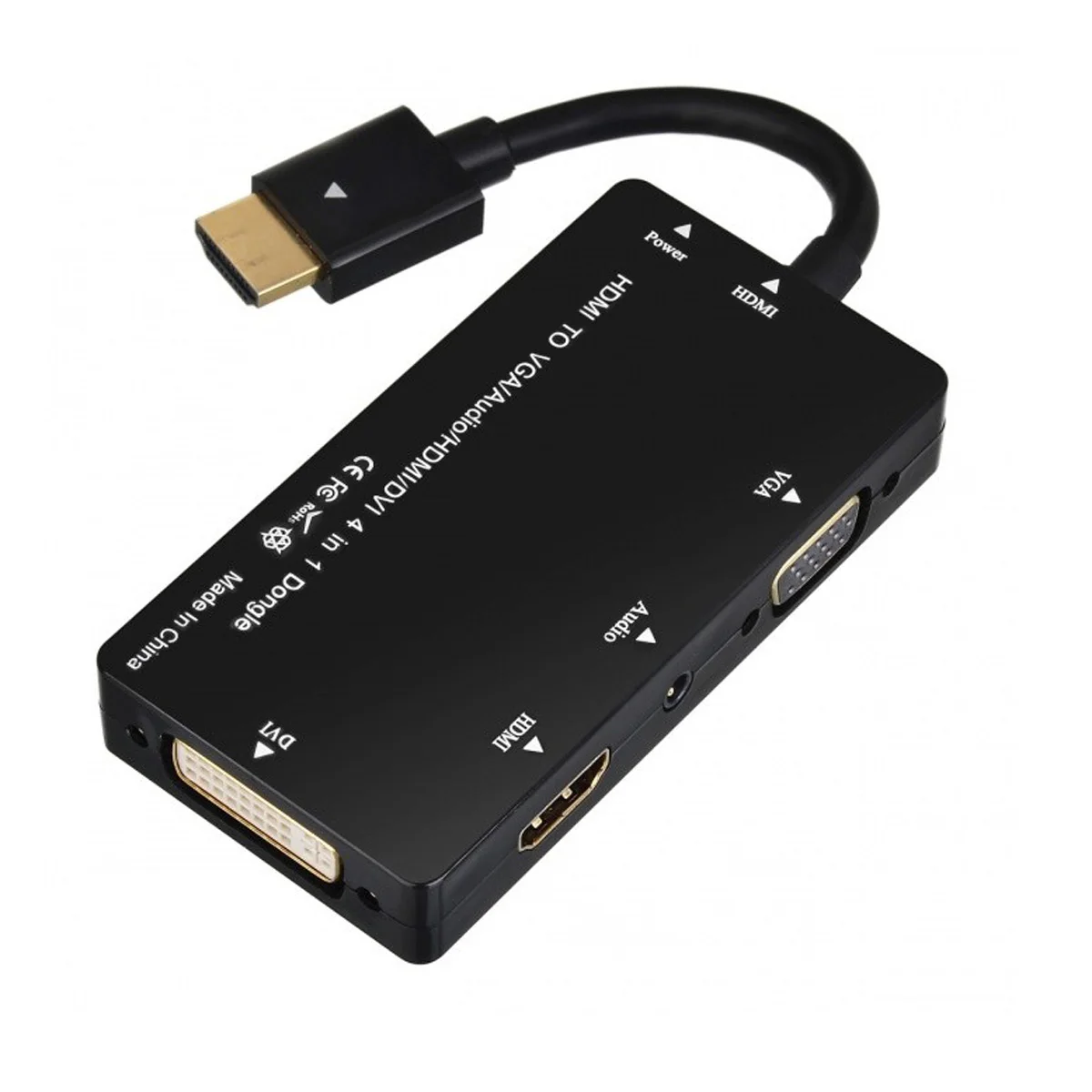 HDMI совместимый с VGA/Audio/HDMI совместимый/DVI 4 в 1 Dongle адаптер Multiport Splitter Converter|Кабели