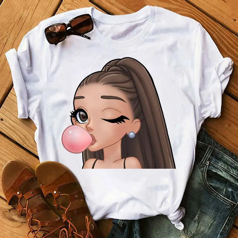 Женская футболка Ariana Grande 7 колец Kawaii летний топ следующая графическая унисекс
