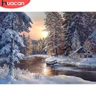 HUACAN картина маслом по номерам зима пейзажи расскраска по номерам наборы Рисование на холсте Ручной росписью снег Украшение дома