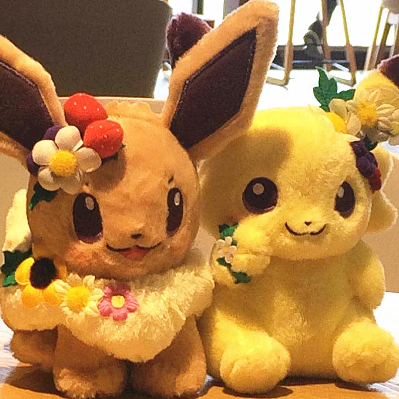 Новая аутентичная японская аниме игра 2 шт Пикачу и Eievui Пасхальная Eevee плюшевая кукла мягкая игрушка ограниченная плюшевая кукла игрушка