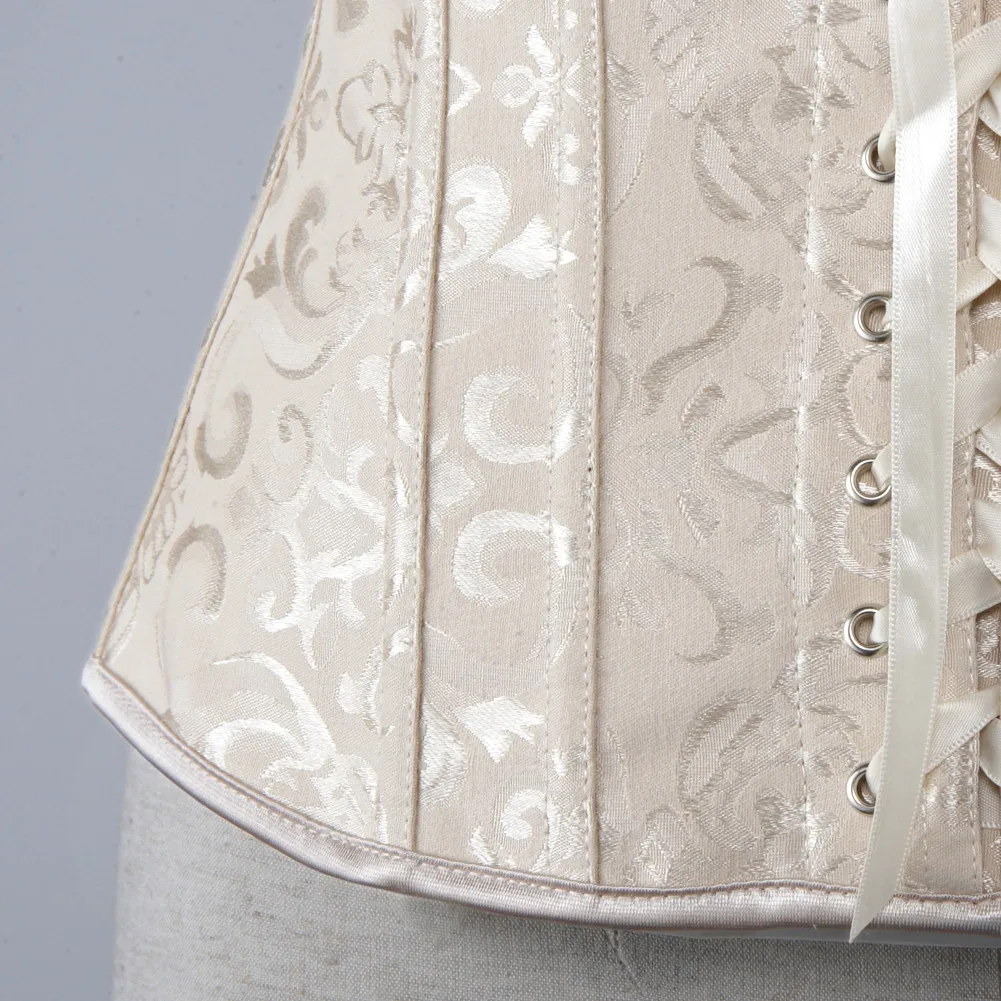 

Sexy Overbust Women Corset Slim Burlesque Sexy Lace Up Satin Body Shaper Strapless Plus Size Lingerie S-6XL