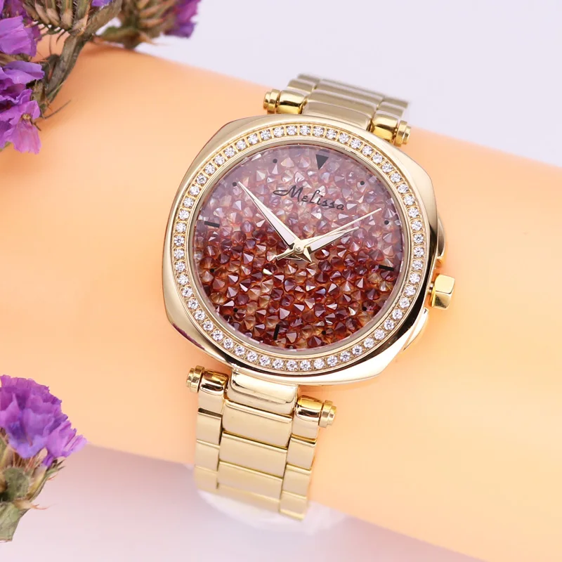 Часы наручные для мужчин и женщин модные роскошные японские МОВ в стиле стразы с