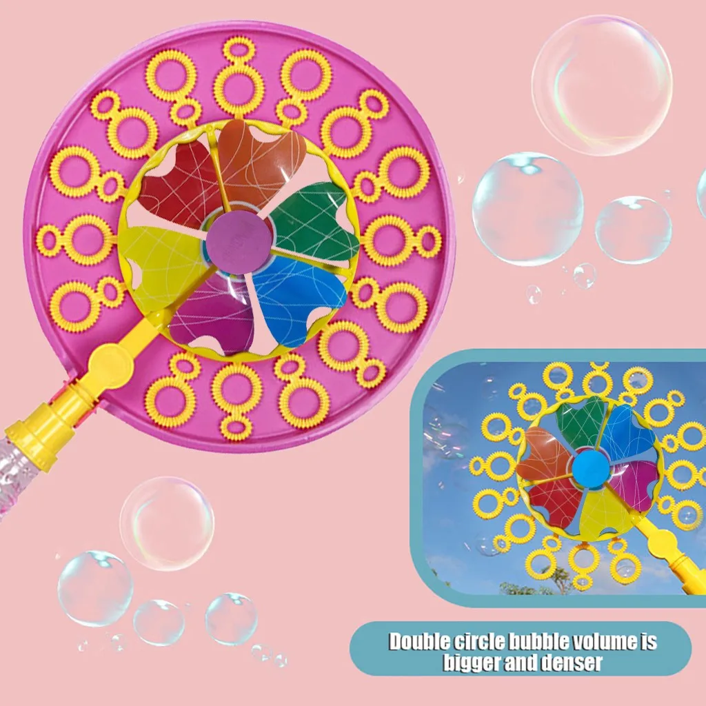 

Windmill Bubble Blower Stick Nice For Outdoor Play & Birthday With 70ml Liquid Blower Maker Kids Outdoor Toys Birthday Gift #10