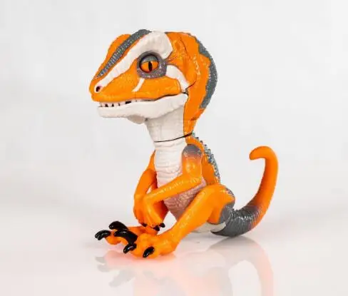 Оранжевый Креативная Velociraptor фигурка, Электрический динозавр, домашние животные, игрушка для кончика пальца динозавра, Умная игрушка, электронный питомец, модель динозавра - Цвет: Оранжевый