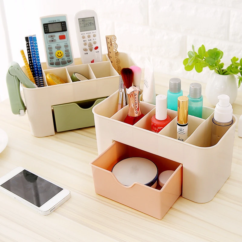 

Makeup Storage Box Case Cosmetic Container Holder Plastic Large Capacity Desktop Jewelry Sundries Household Drawers Organizer