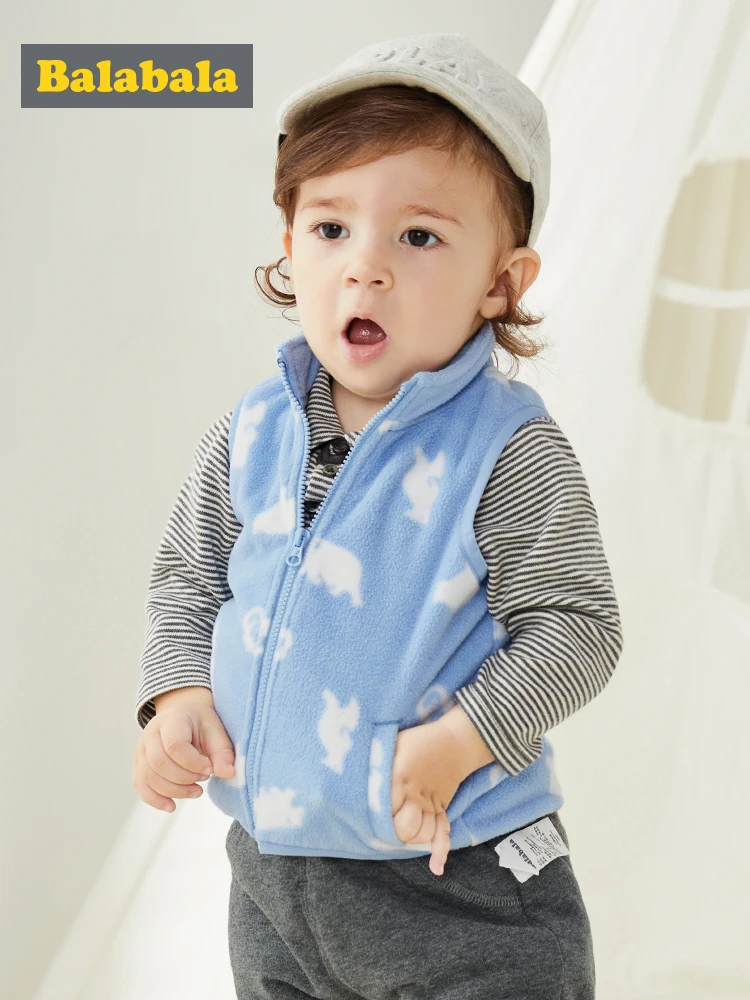 Детская флисовая жилетка Balabala осенняя мягкая с мультяшным рисунком для
