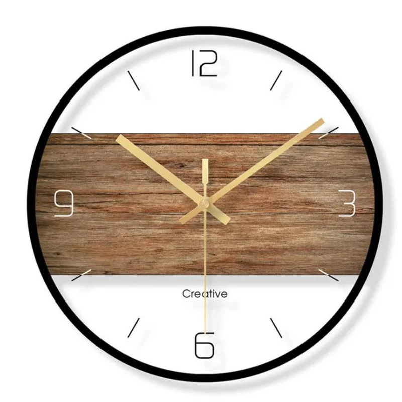 Ретро немой настенные часы современный дизайн лаконичные закаленные стеклянные