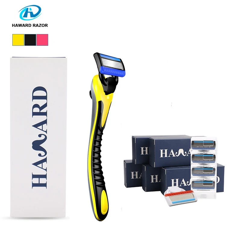 HAWARD Razor Мужская Ручная бритва бритвенный станок с 5 слойным лезвием сменные