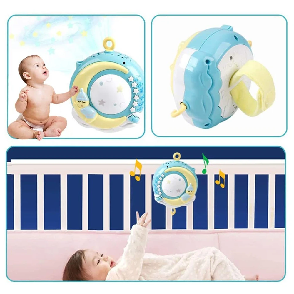AMTOY Baby Rattles Crib Mobiles Toy Holder Rotating Mobile Bed Bell Musical Box Projection 0-12 Months Newborn Infant Toys | Игрушки и