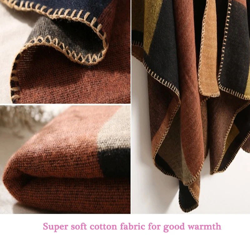 Сплошной цвет кашемир роскошный черный шарф для женщин зима супер теплый мягкий