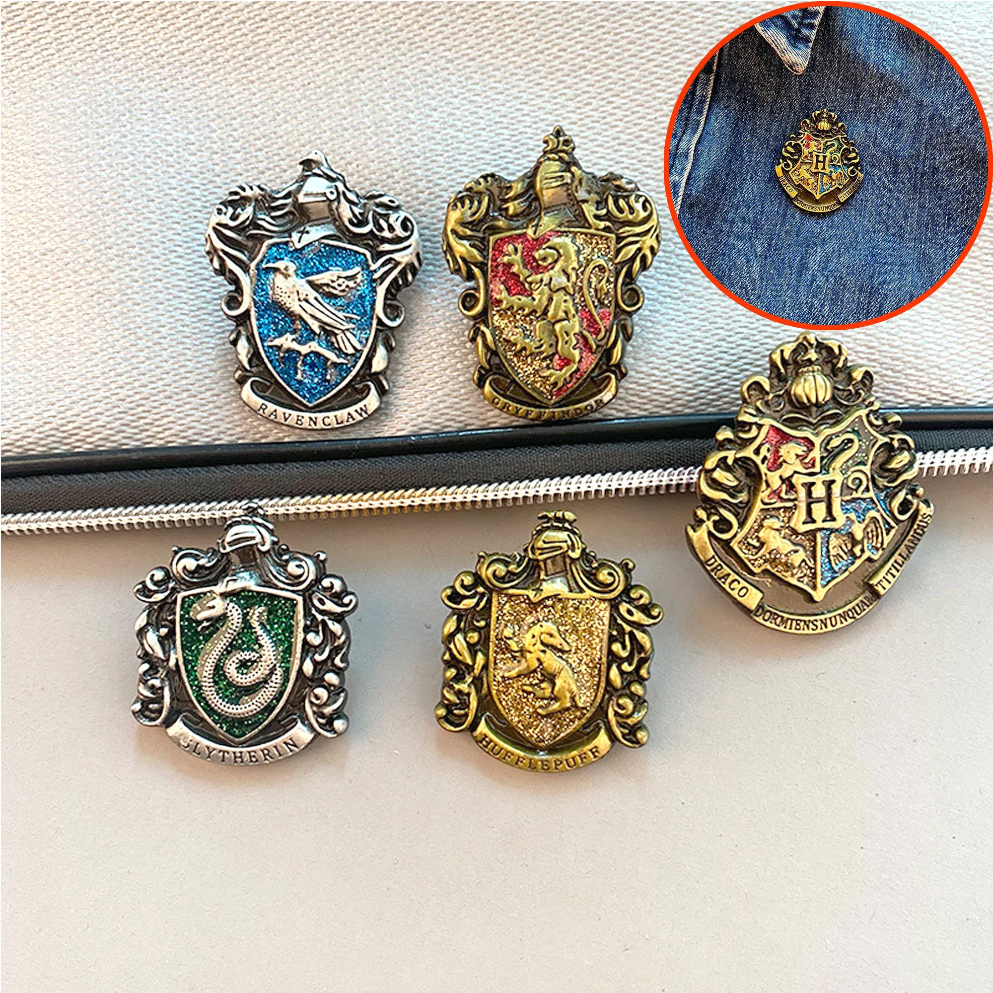 Значки для школы Гарри Поттера, булавки в Хогвартсе, броши, Гриффиндор, Слизерин, Когтевран, значки, брошь в подарок