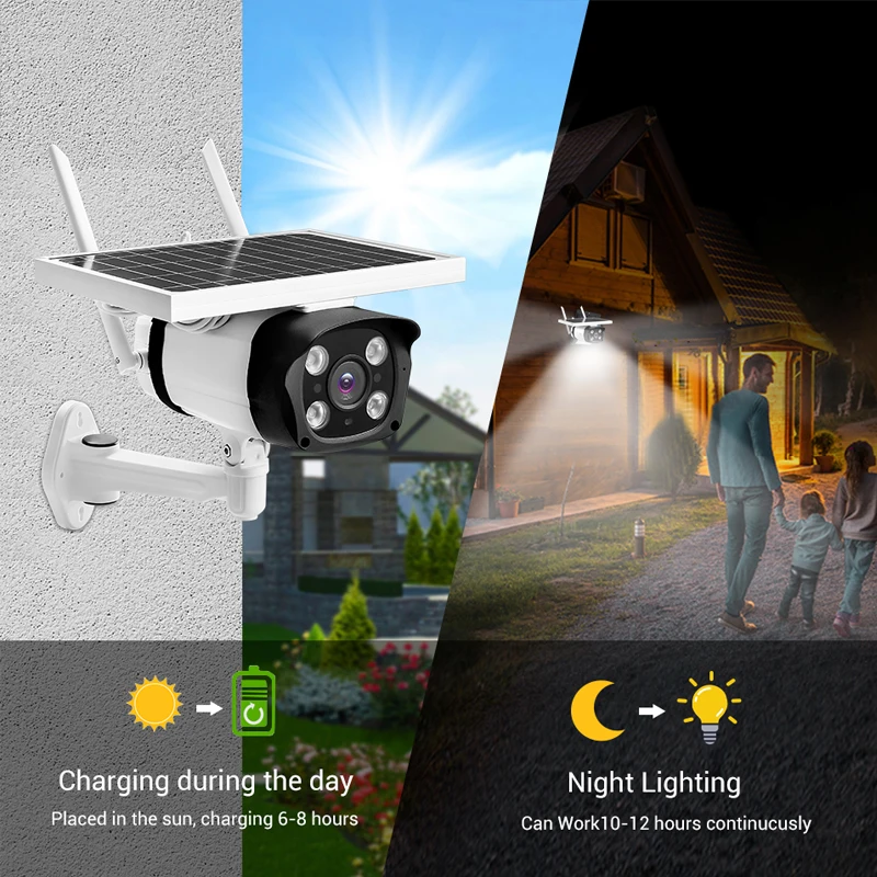 5 Вт солнечные Wi Fi безопасности Камера 1080P HD Беспроводной IP Открытый ИК Ночное