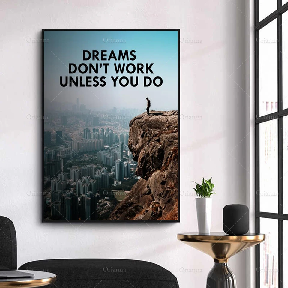 

DON"T Motivational Modern Art Canvas Painting Poster Entrepreneur Motivation Modular Pictures Office Decor Wall Art Home Decor