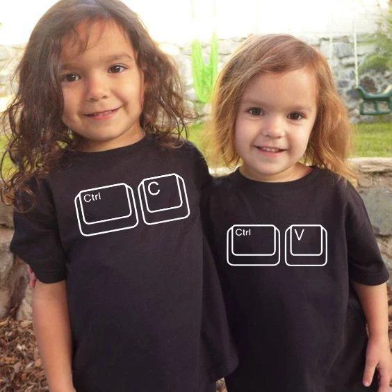 

Ctrl C Ctrl V Kids Tshirt Summer Kids T-shirt Letters Print Boys Girls Shirts Tops Children Tees School Toddler Fashion Tops