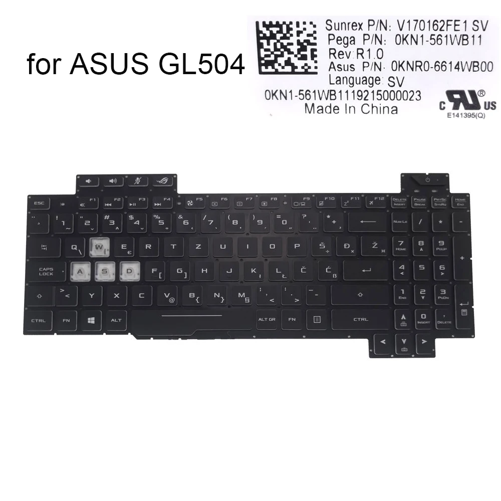 

Клавиатура с RGB-подсветкой для Asus ROG Strix GL504 GW GL504GS GL504GM GL504GV Scar II WB