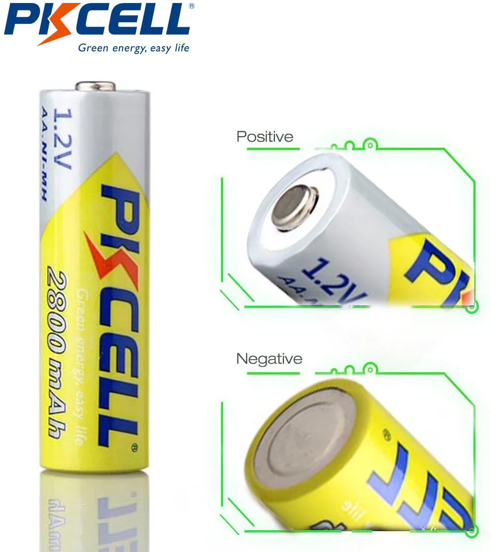 16 шт. аккумулятор PKCELL AA 2600 мАч ~ 2800 1 2 в Ni MH аккумуляторные батареи 2A NIMH
