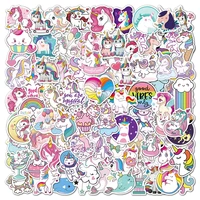 100pcs stickers for unicorn cartoon animal waterproof cute graffiti sticker to diy luggage notebook laptop guitar decals