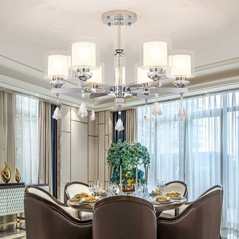 Светодиодные люстры современный хромированный металлический светильники из