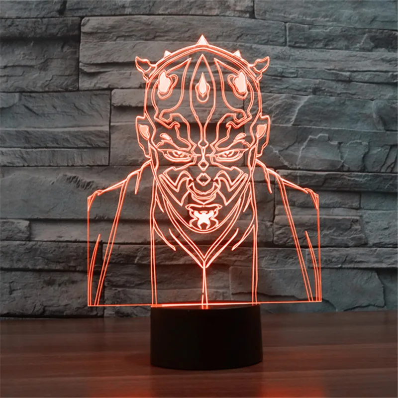 Дарт Моул 3D иллюзией моделей наружной Ночной светильник для любителей день