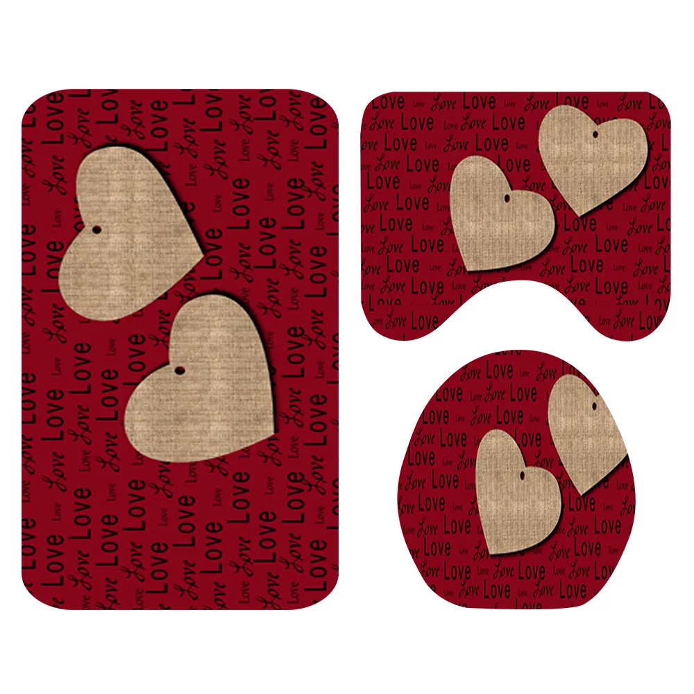 Любовь древесины Ванная комната комплект ко Дню Святого Валентина для душа из